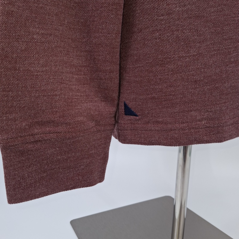 UNTUCKit DAO Polo Shirt Mens Medium Maroon Long Sleeve Heathered Cotton Blend - Picture 7 of 15